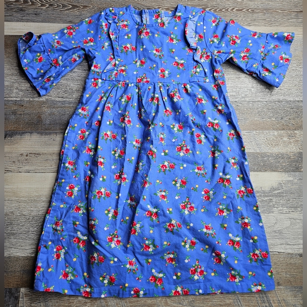 Southern Sunshine Blue Floral Dress Sizw 4T